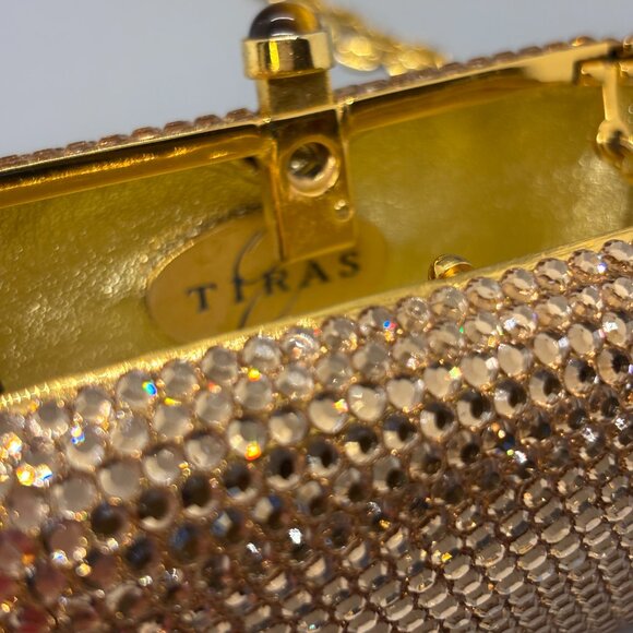 NWT J Tiras Gold Crystal Crossbody Purse/clutch - Picture 4 of 10